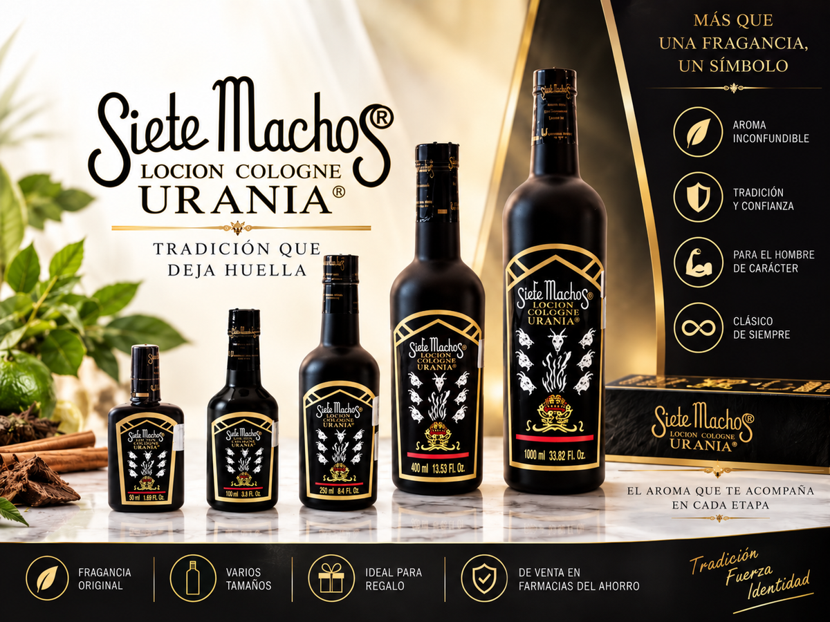Loción Siete Machos Original - Urania | Tradición, Protección y Seguridad Personal
