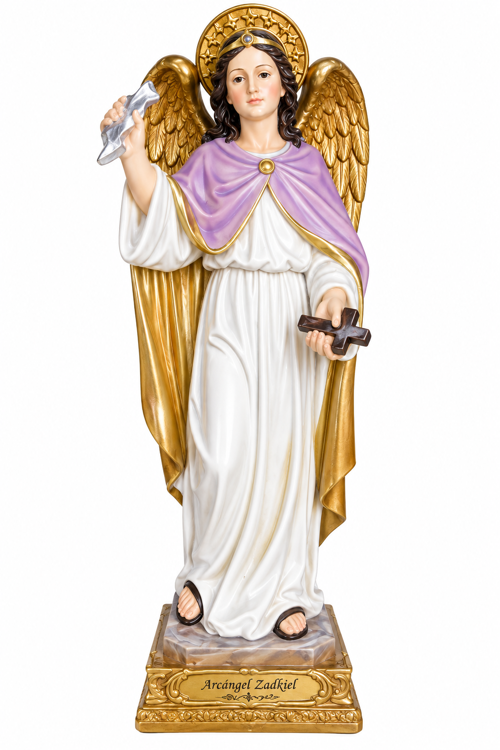 Arcángel Zadquiel en Resina Fina | Transmutación, Perdón y Paz Interior