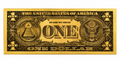 Billete Dorado de 1 Dólar en Relieve | Abundancia, Enfoque Financiero y Apertura de Negocios