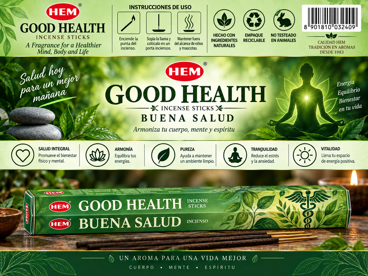 Incienso Buena Salud (Good Health) - HEM | Vitalidad, Armonía y Bienestar Integral