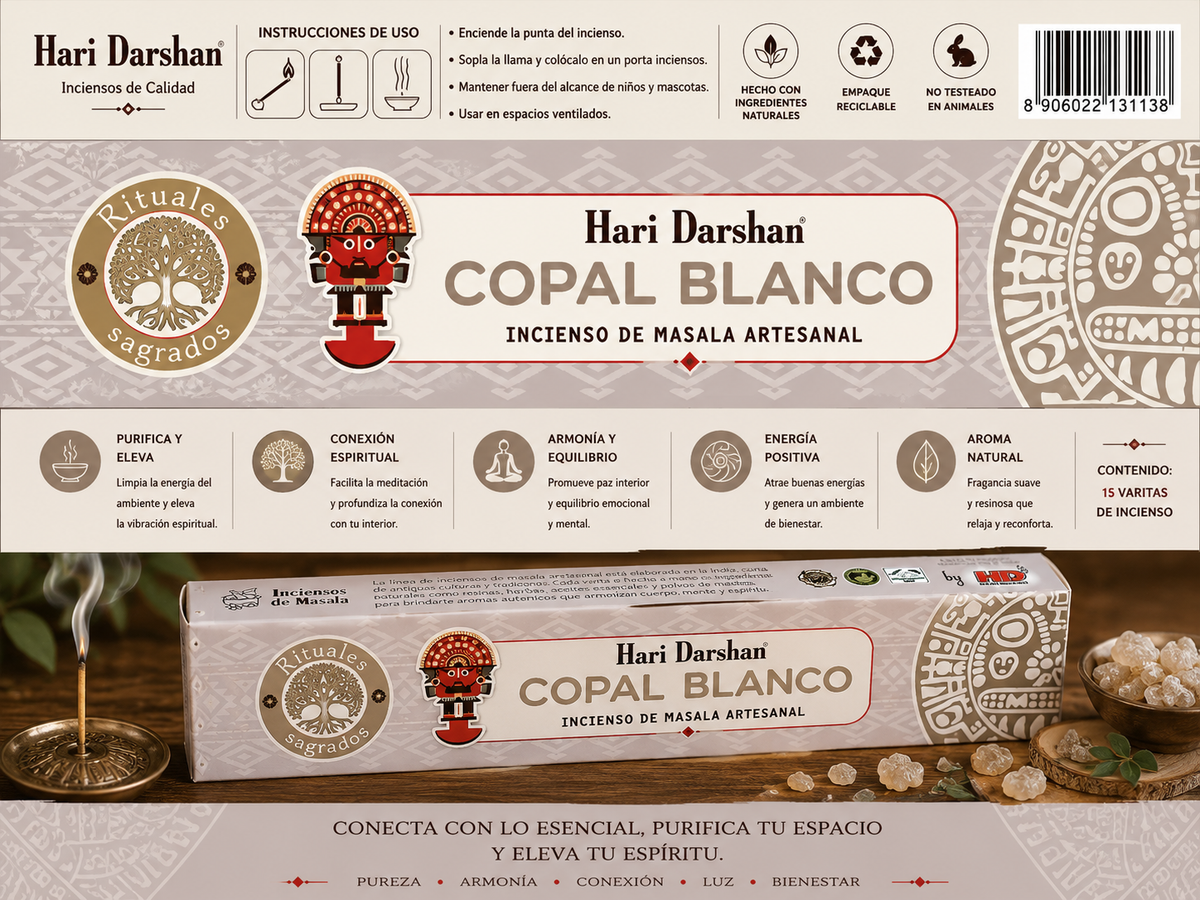 Incienso de Masala Artesanal Copal Blanco - Hari Darshan