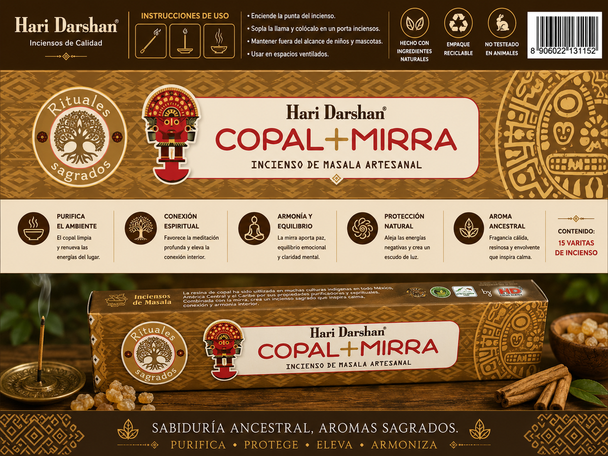 Incienso de Masala Artesanal Copal + Mirra - Hari Darshan