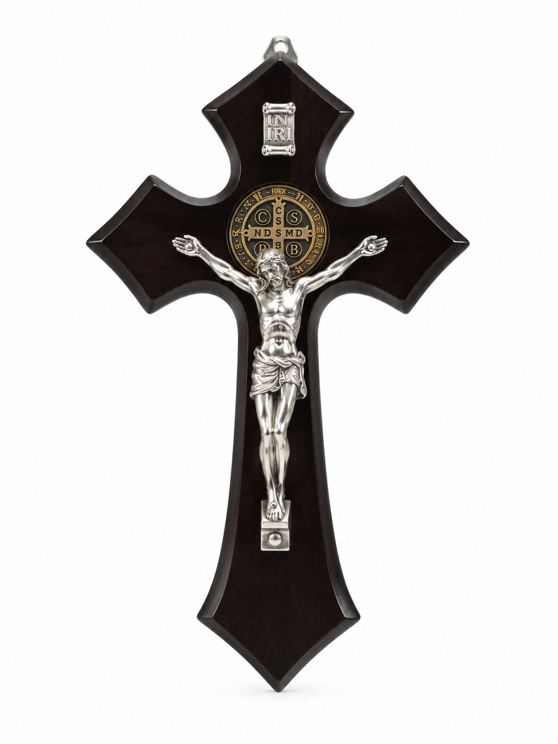 Crucifijo de San Benito en madera | Protección, Serenidad y Fe Consciente