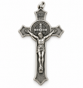 Crucifijo de San Benito para cadena en acabado plata | Protección Personal, Fe y Fortaleza