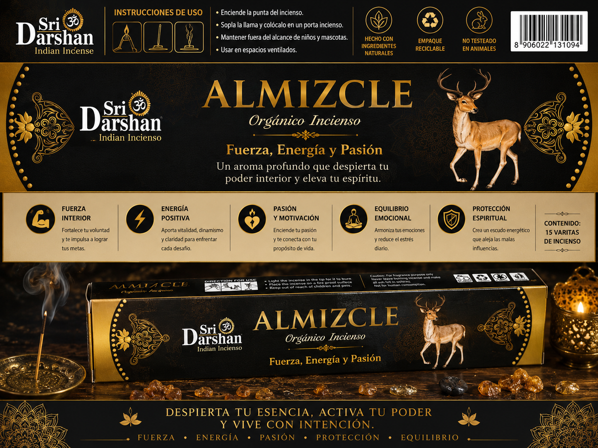 Incienso Orgánico de Almizcle (Musk) - Sri Darshan