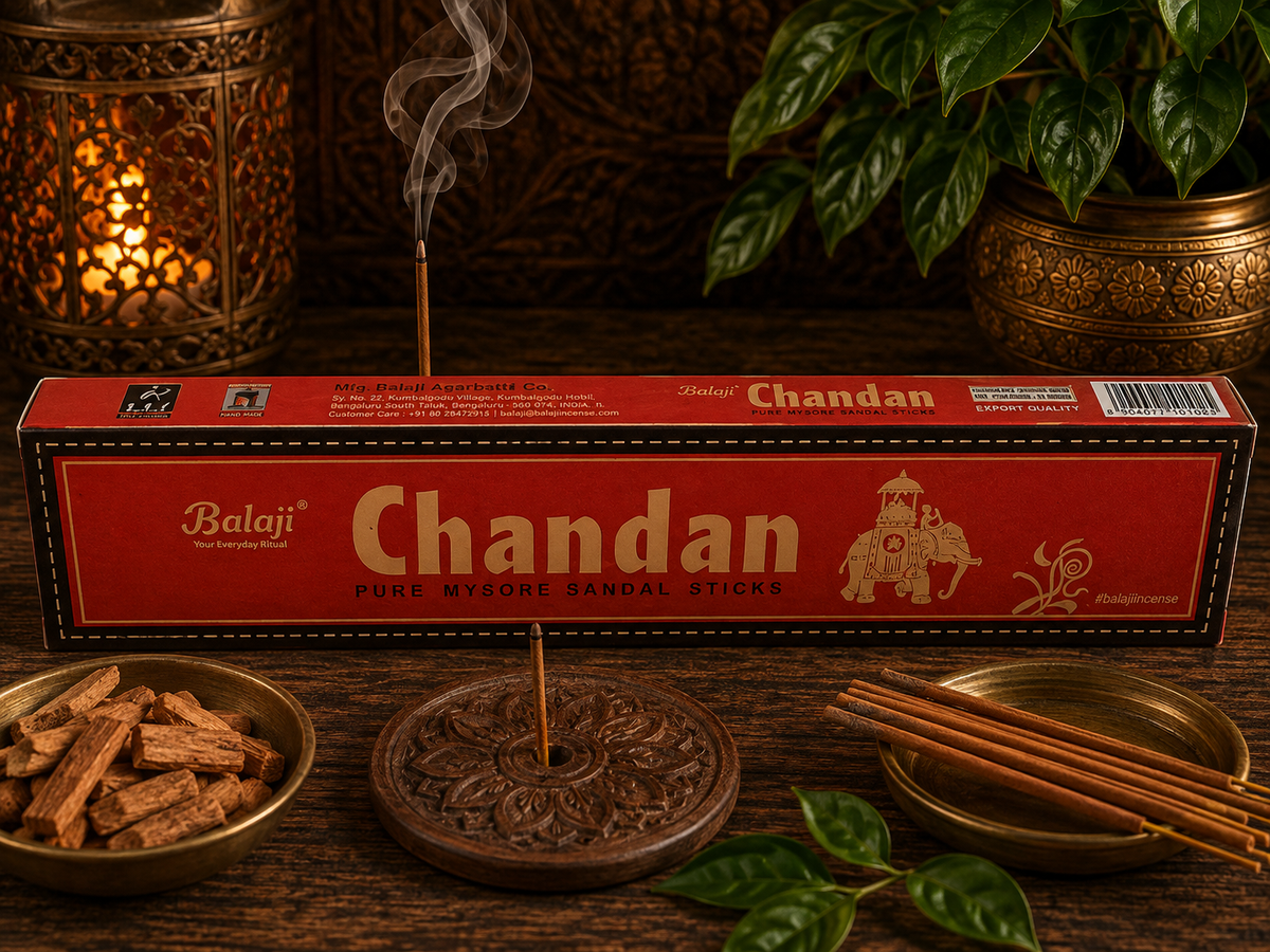 Incienso Balaji Chandan (Sándalo Puro de Mysore)