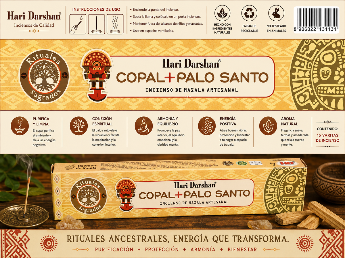 Incienso de Masala Artesanal Copal + Palo Santo - Hari Darshan