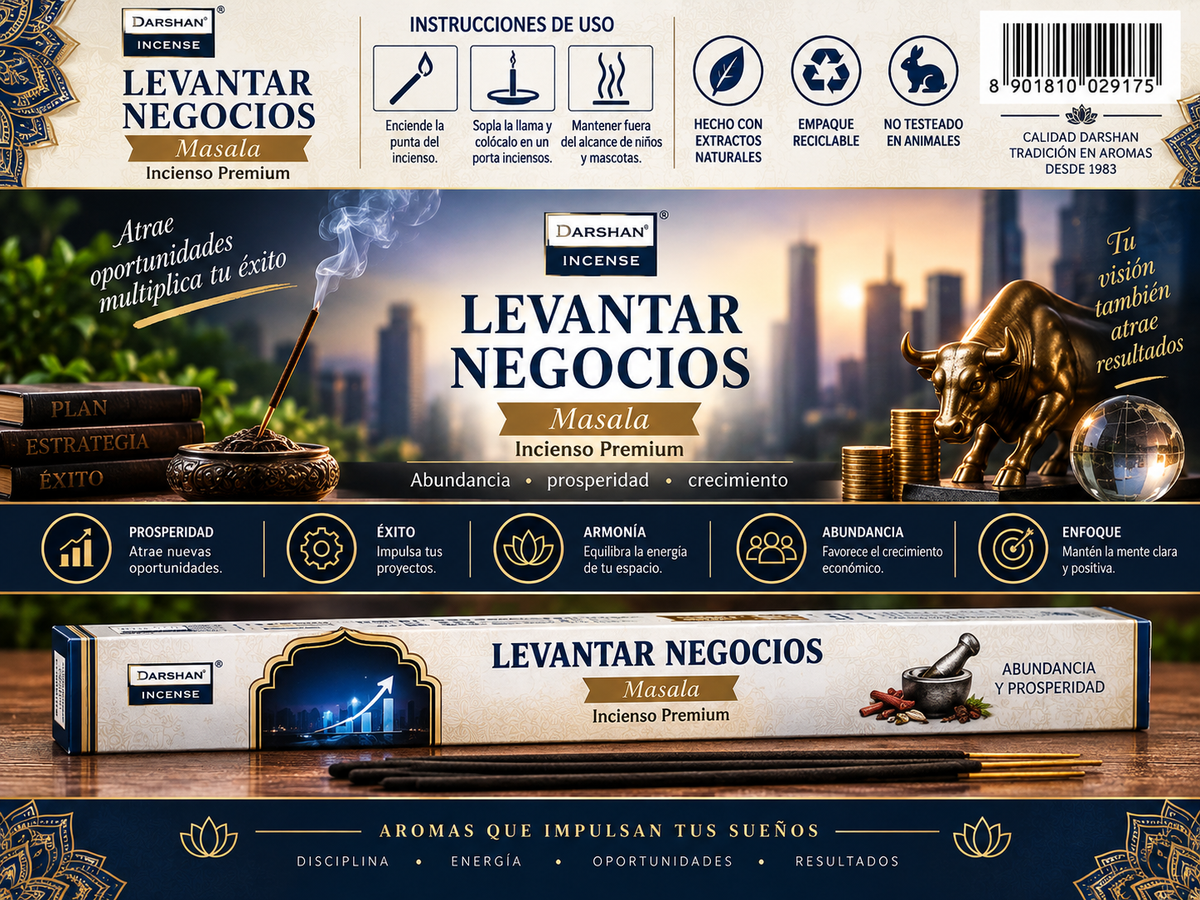 Incienso Levanta Negocios Darshan | Abundancia, Crecimiento y Éxito Comercial