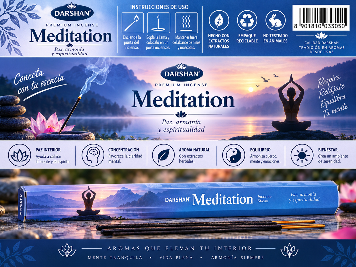 Incienso Meditación - Darshan | Paz Interior, Claridad Mental y Espiritualidad