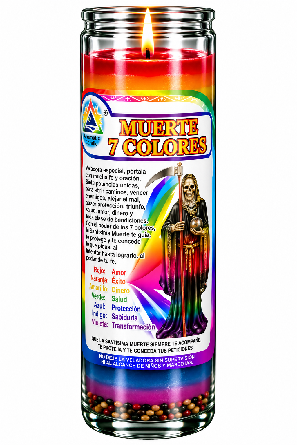 Veladora de gel Santa Muerte