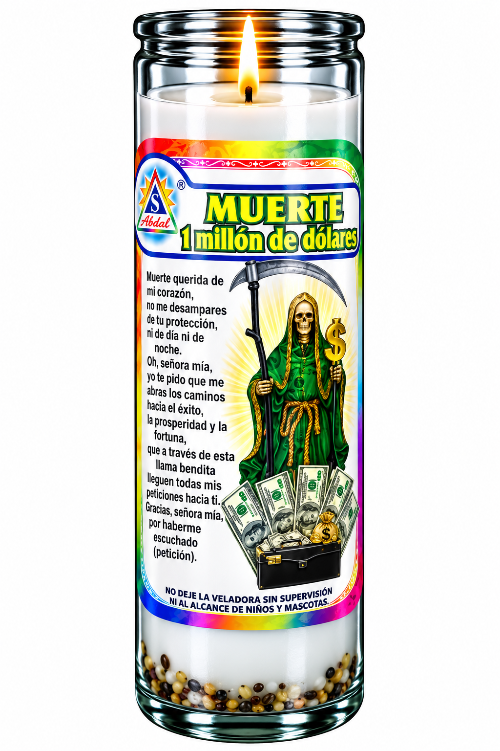 Veladora de gel Santa Muerte