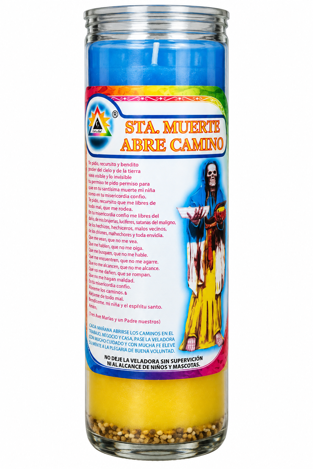 Veladora de gel Santa Muerte