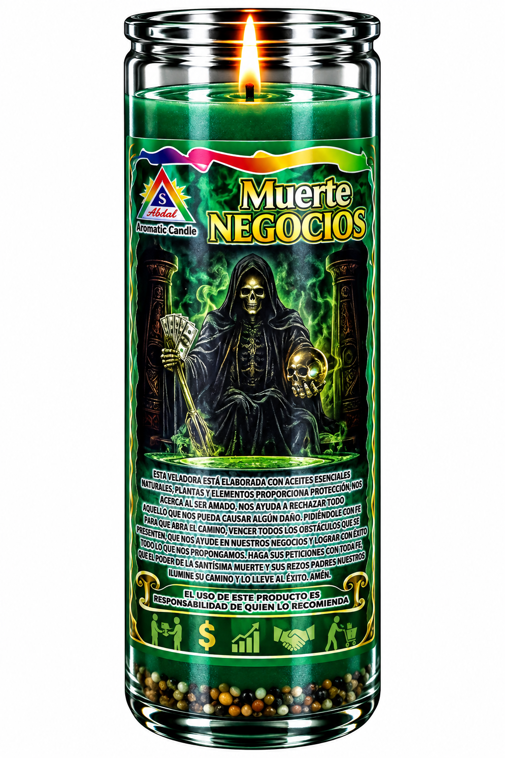 Veladora de gel Santa Muerte