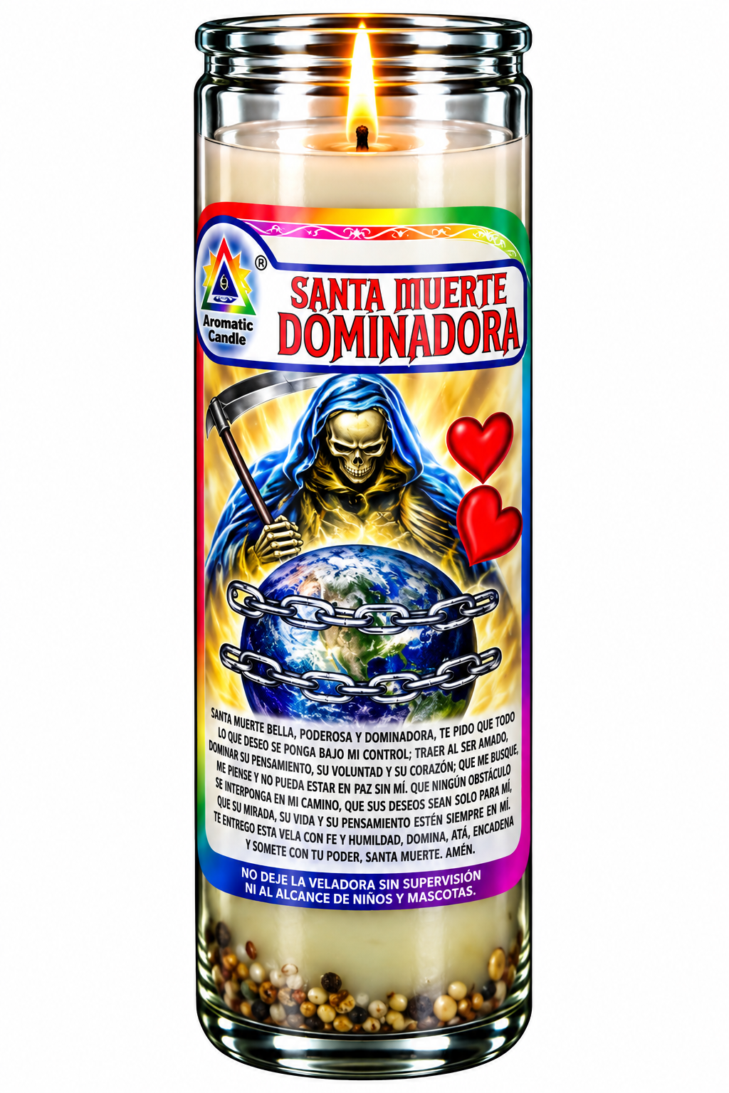 Veladora de gel Santa Muerte