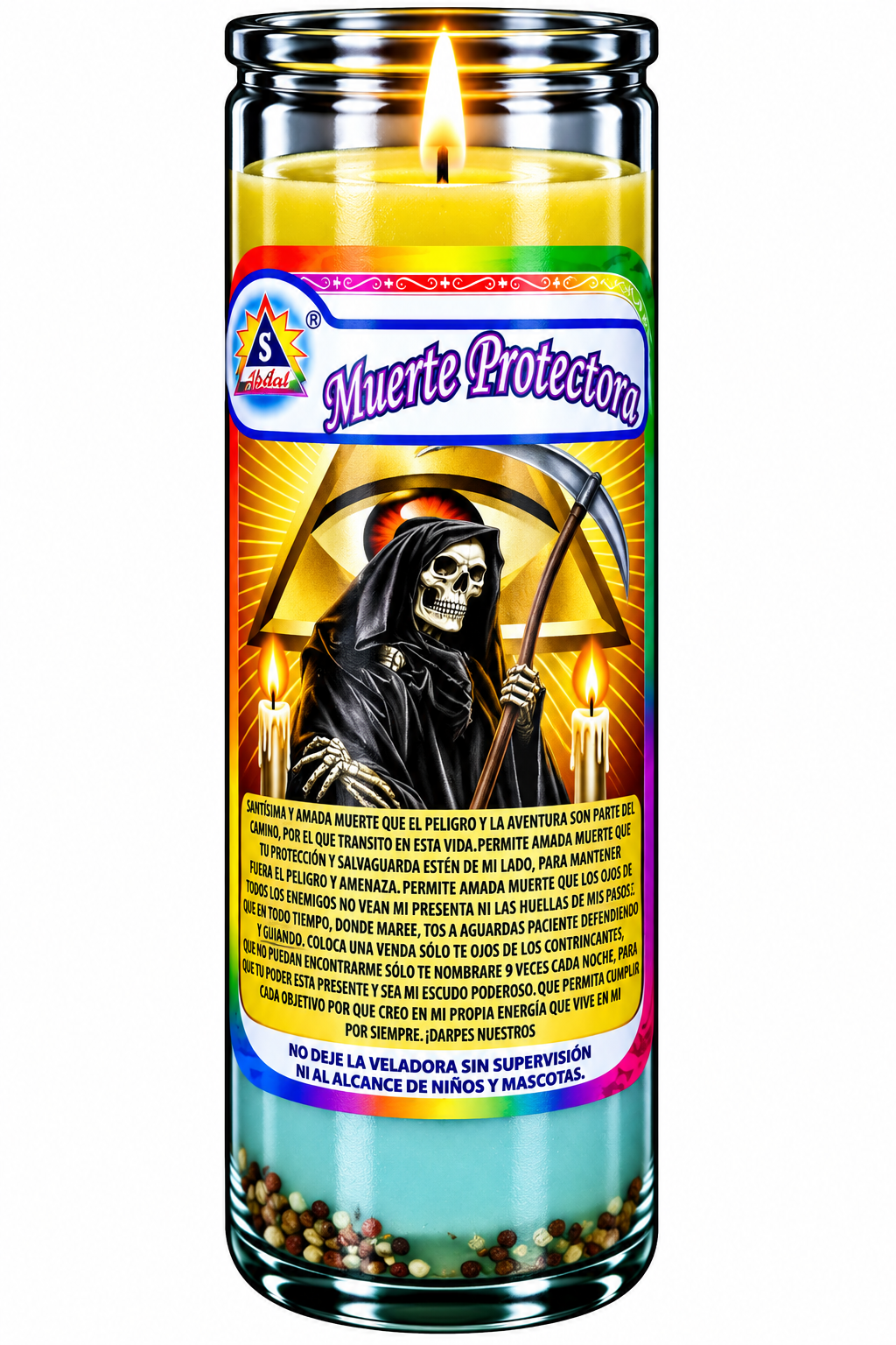Veladora de gel Santa Muerte