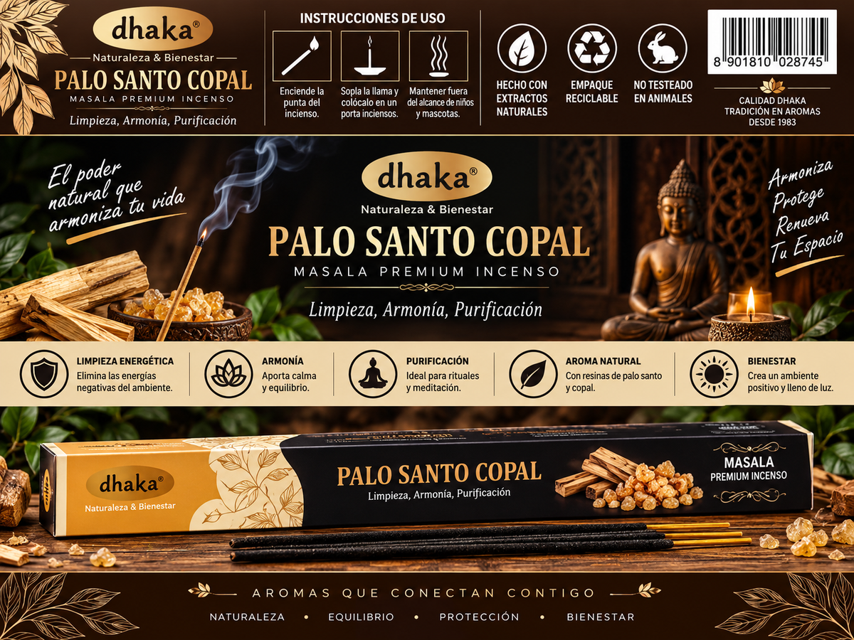Incienso Palo Santo Copal - Dhaka | Limpieza, Armonía y Purificación Ancestral