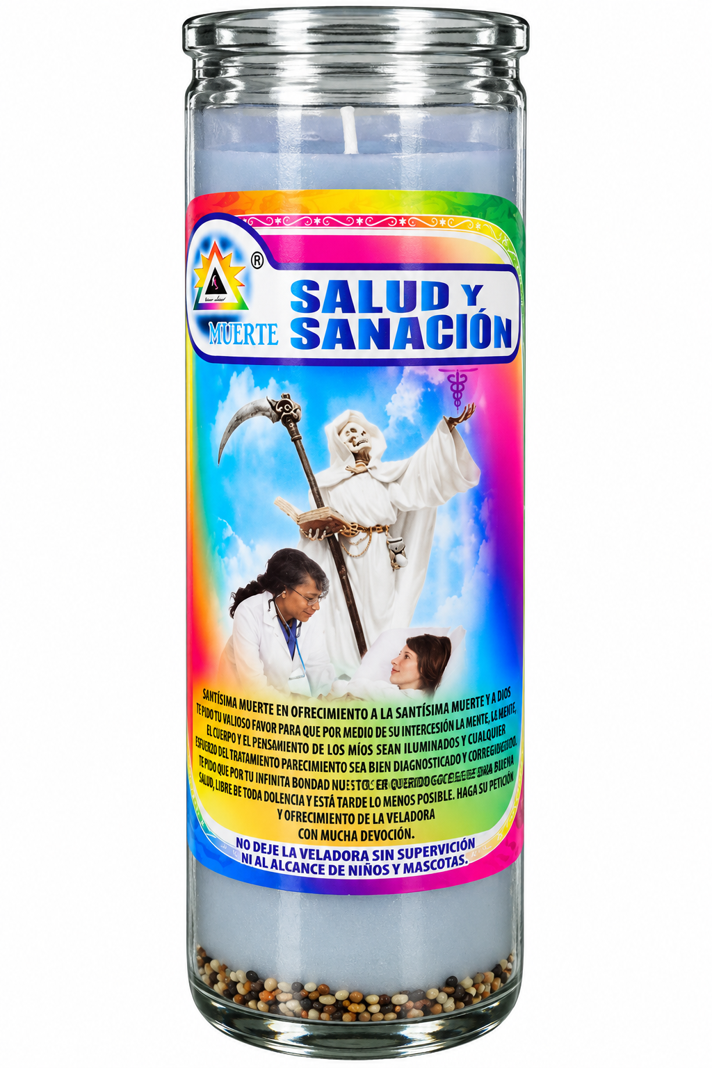 Veladora de gel Santa Muerte