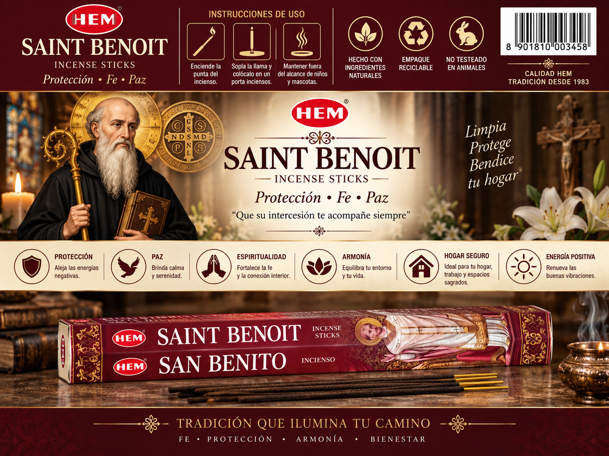Incienso San Benito - HEM | Protección, Fe, Paz y Resguardo del Hogar