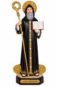 Figura de San Benito Abad en resina | Protección, Paz y Fortaleza Espiritual