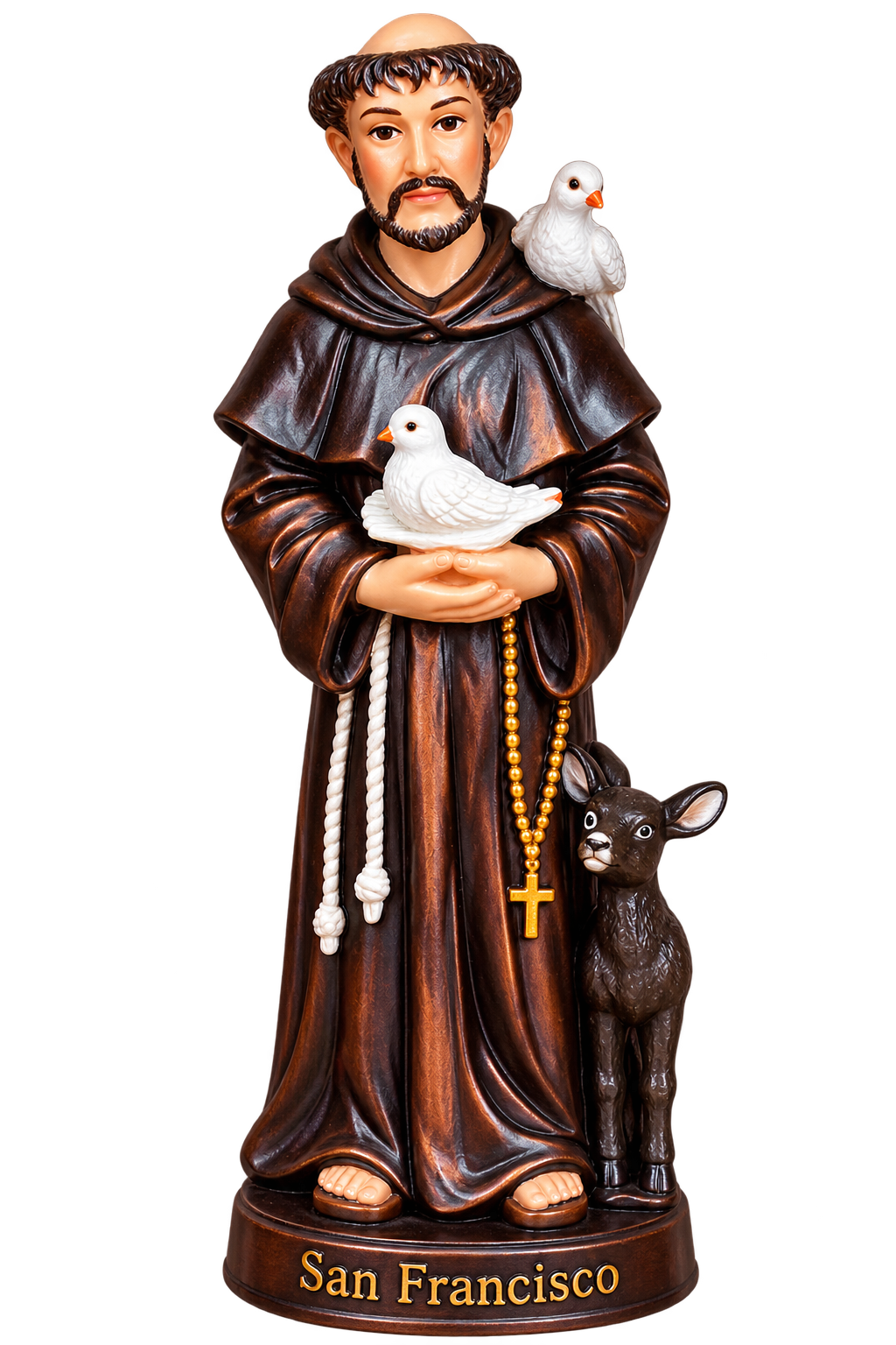 Figura de San Francisco de Asís (Versión Mini) en Resina