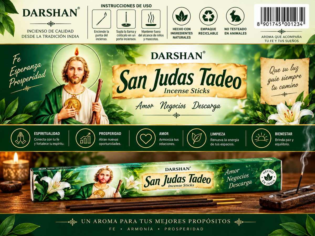Incienso San Judas Tadeo - Darshan | Fe, Esperanza y Prosperidad (Amor, Negocios y Descarga)