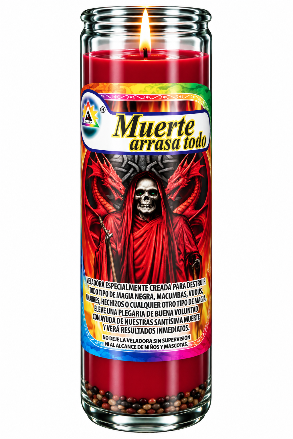 Veladora de gel Santa Muerte