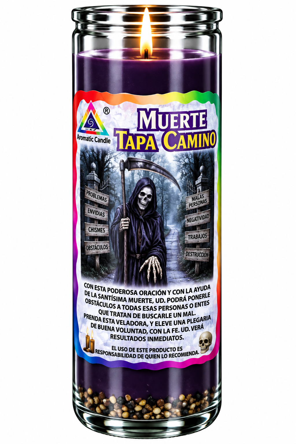 Veladora de gel Santa Muerte