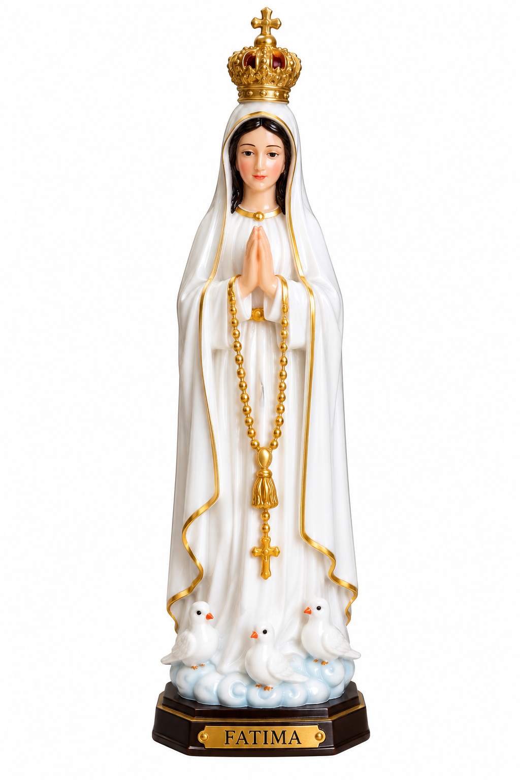 Figura de la Virgen de Fátima (Versión Mini) en Resina