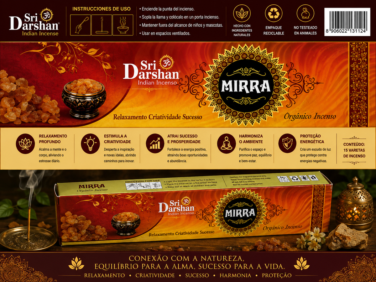 Incienso Orgánico de Mirra - Sri Darshan